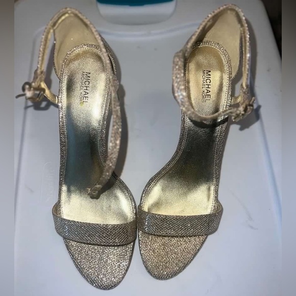 KORS Gold Sparkle Heels - Picture 5 of 10